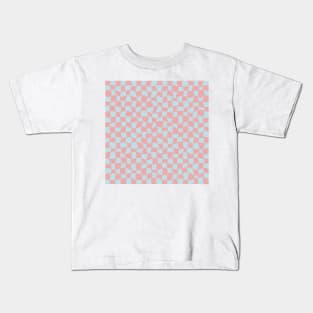 Warped Checkerboard, Pink and Blue Kids T-Shirt